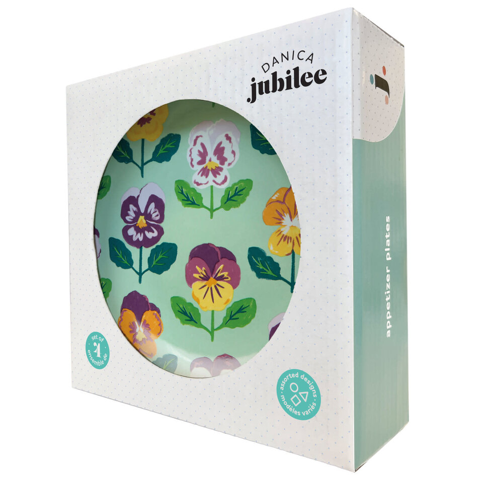 Danica Pansy Appetizer Plates Set of 4 Assorted