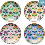 Danica Pansy Appetizer Plates Set of 4 Assorted