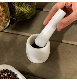Danica White Marble Mortar and Pestle Small