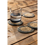 Danica Blue Border Seagrass Coasters Set of 4