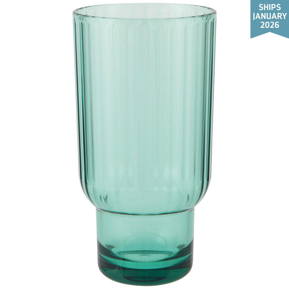 Danica Acrylic Fluted Highball Glass - Sea Glass Green