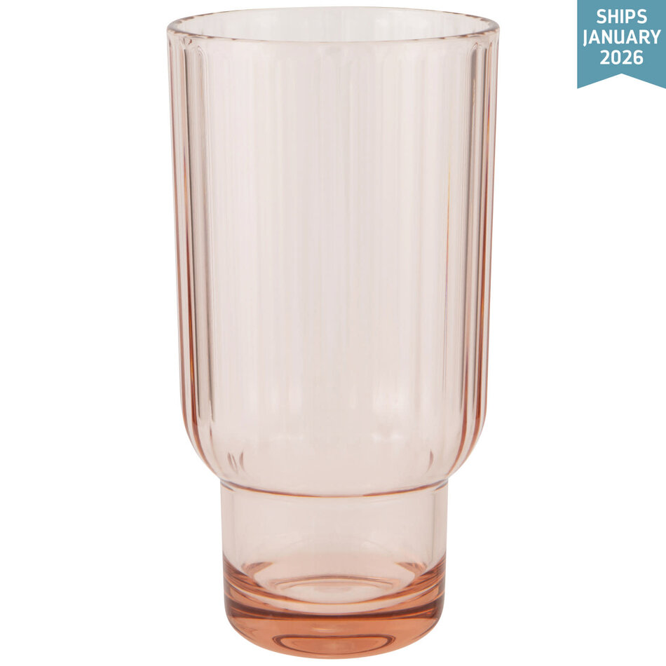 Danica Acrylic Fluted Highball Glass - Blush Pink