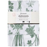 Danica Fresh Herbs Elm Green Floursack Dishtowels Set of 2