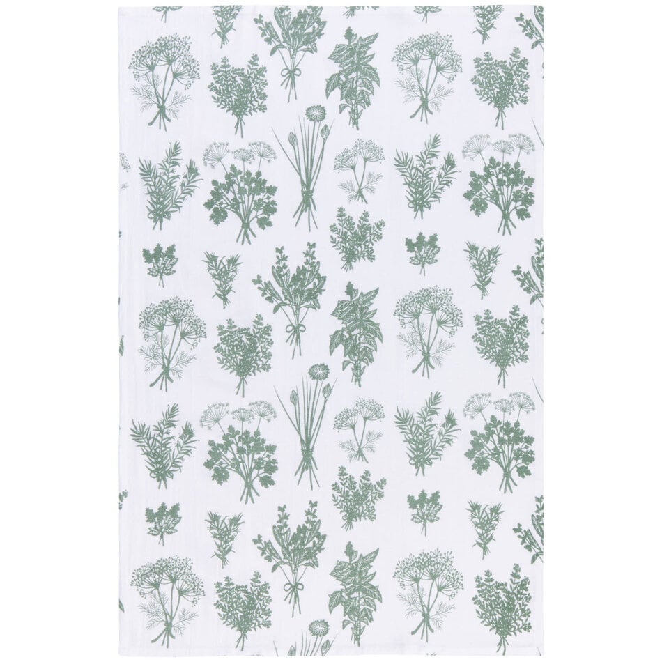 Danica Fresh Herbs Elm Green Floursack Dishtowels Set of 2