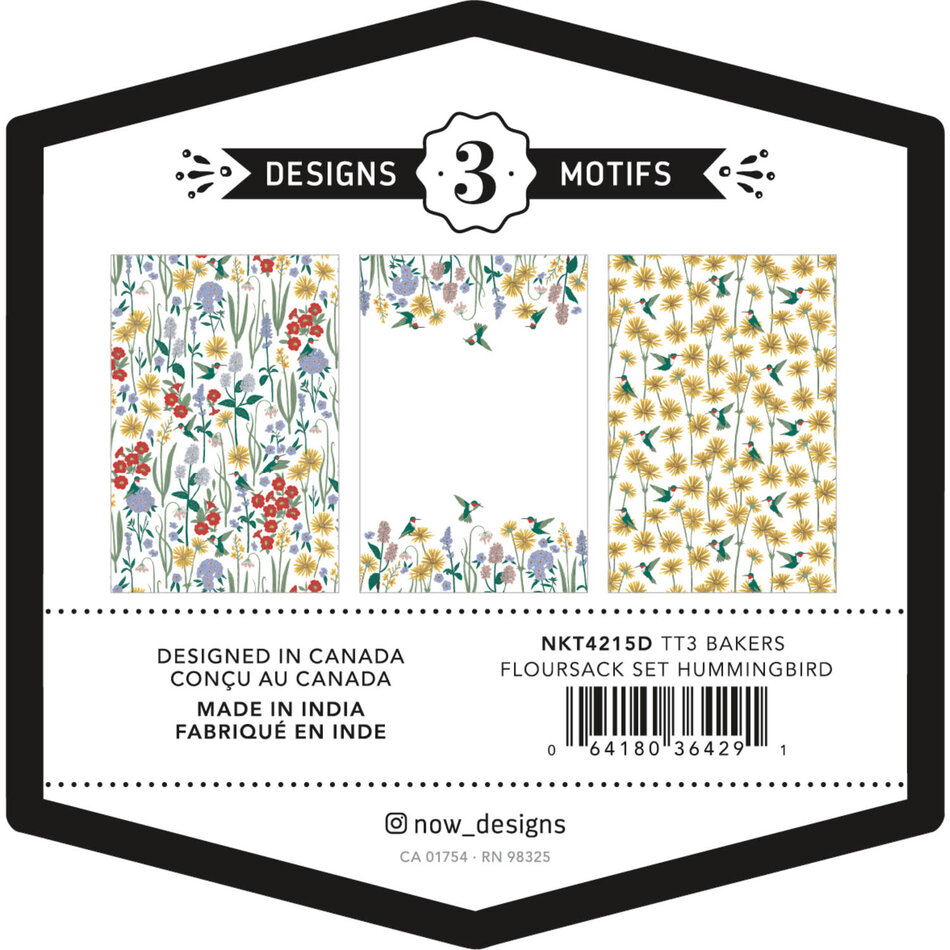 Danica Hummingbird Baker's Floursack Set of 3 Assorted