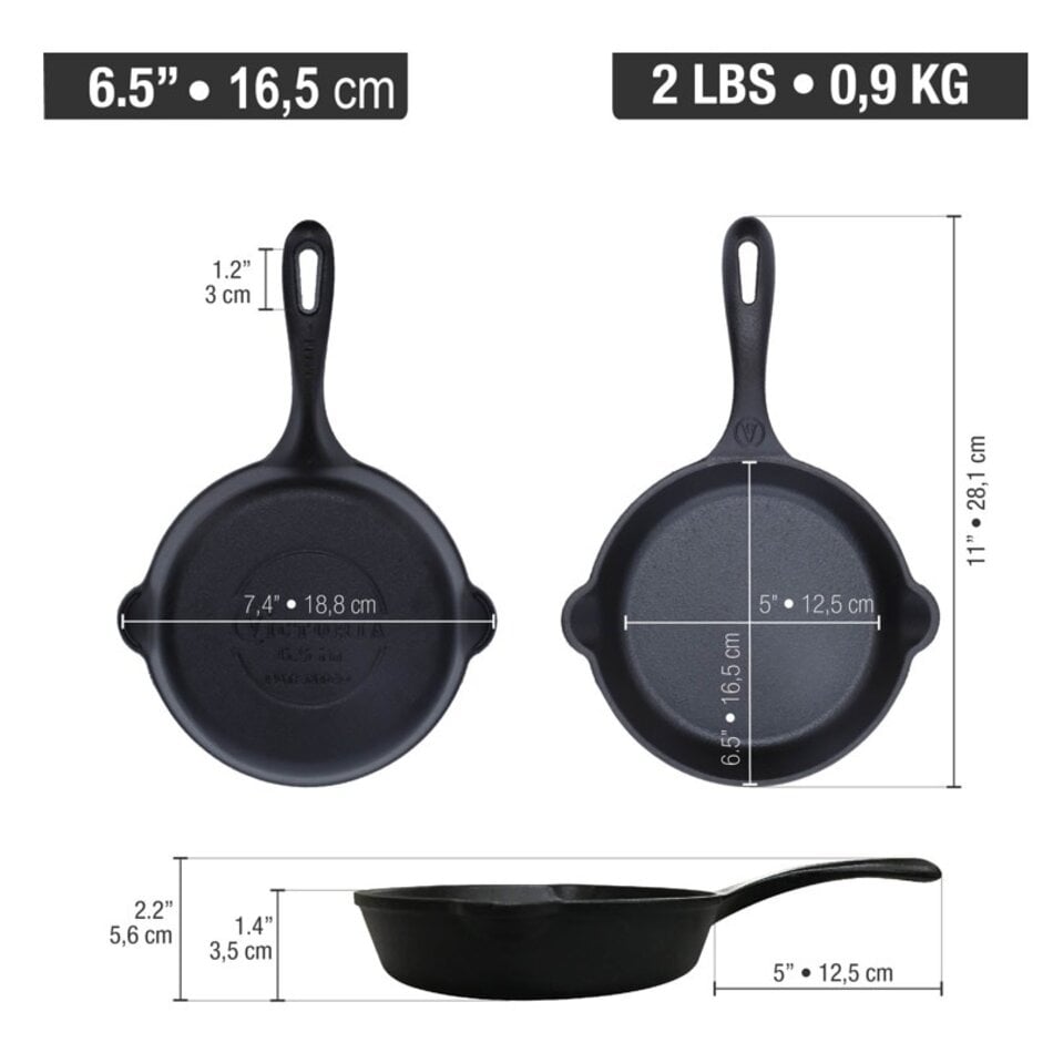 Victoria Cast Iron Skillet, 6.5"