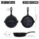 Victoria Cast Iron Skillet, 8"