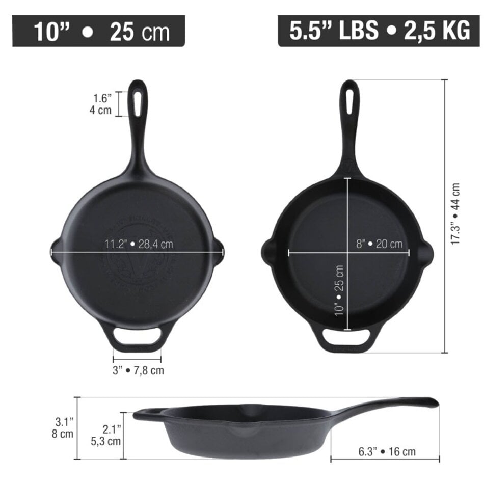 Victoria Cast Iron Skillet, 10"