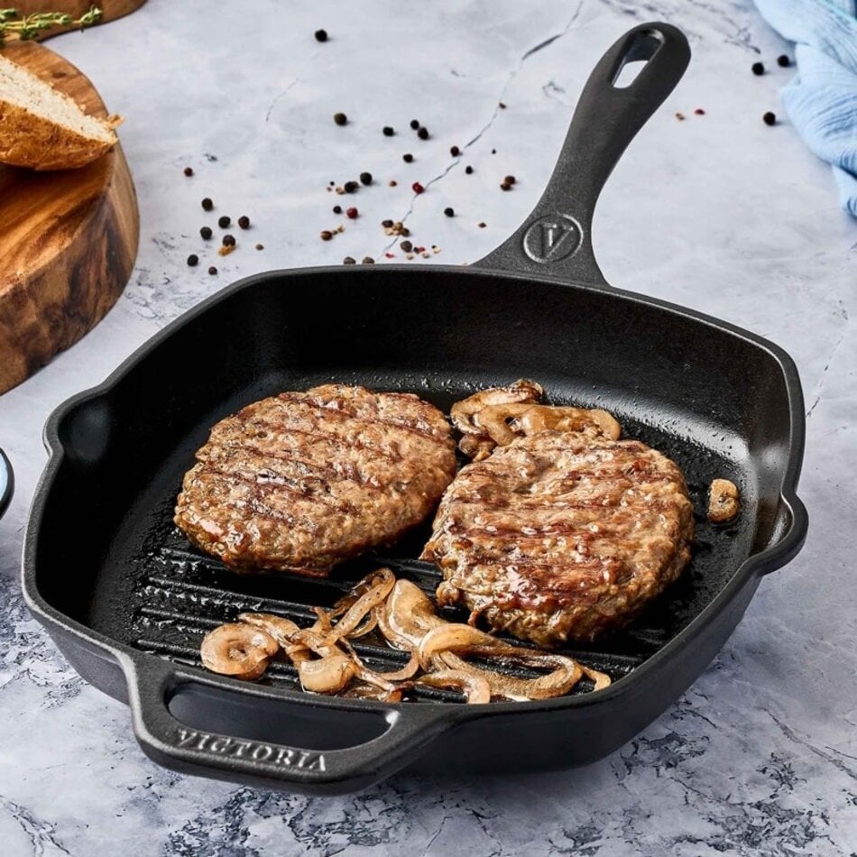 Victoria Cast Iron Grill Pan, 10"