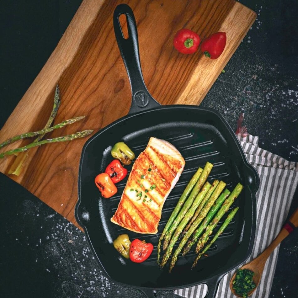 Victoria Cast Iron Grill Pan, 10"