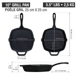 Victoria Cast Iron Grill Pan, 10"