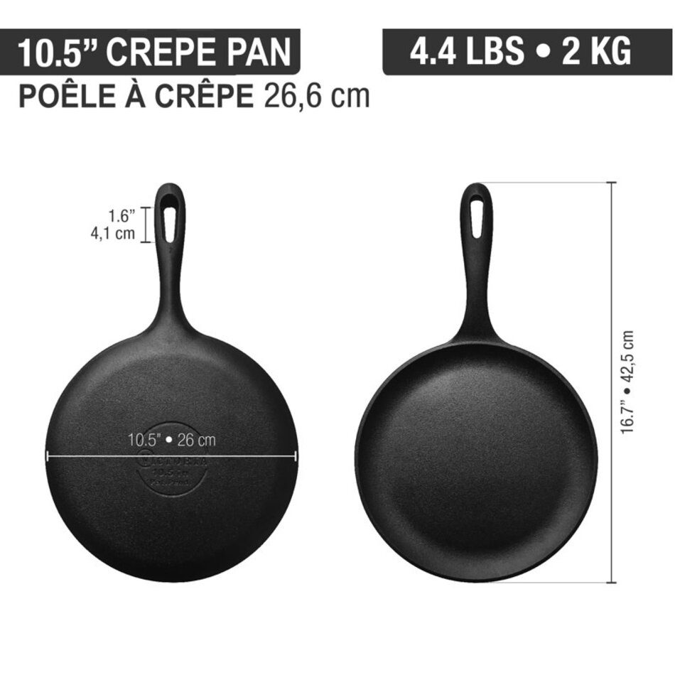 Victoria Cast Iron Crepe Pan, 10.5"