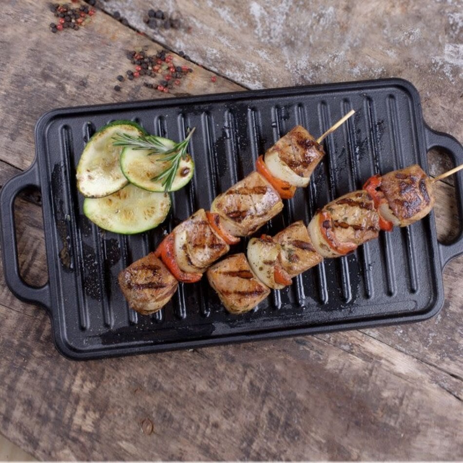 Victoria Reversible Cast Iron Griddle - 33 x 21 cm