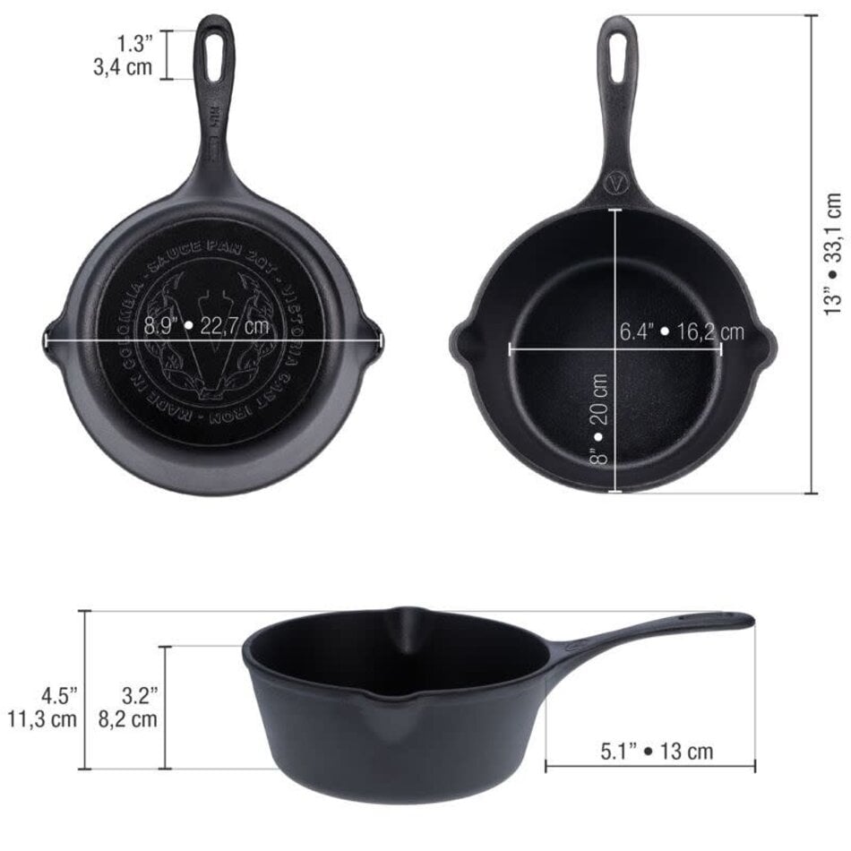 Victoria Cast Iron Saucepan, 1.9L