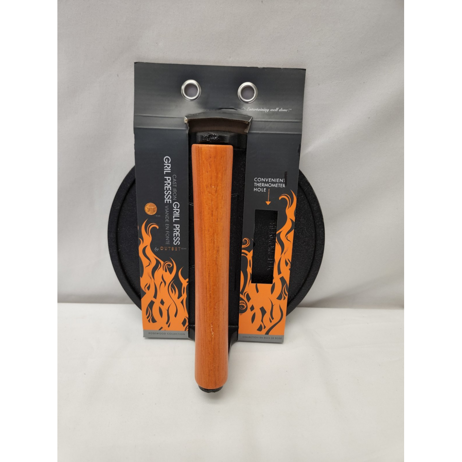 Cast Iron Flat Grill Press Round 8"