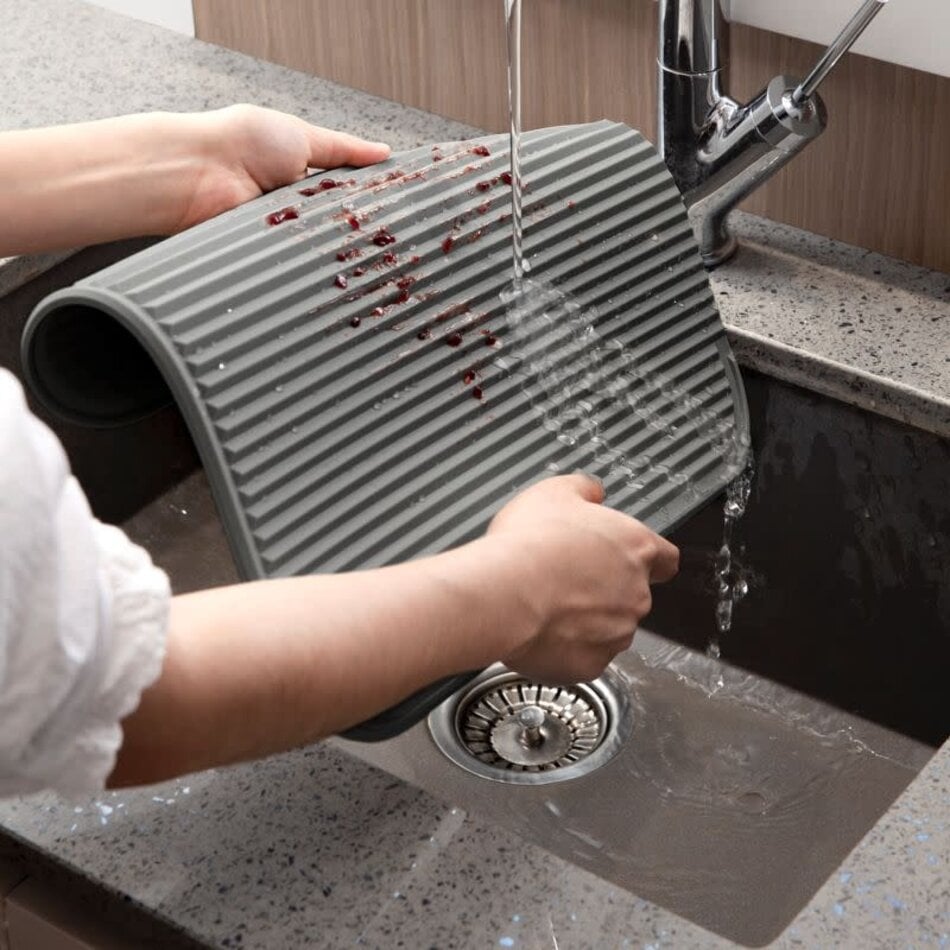 Dish Rack and Draining Mat Set, 2pcs