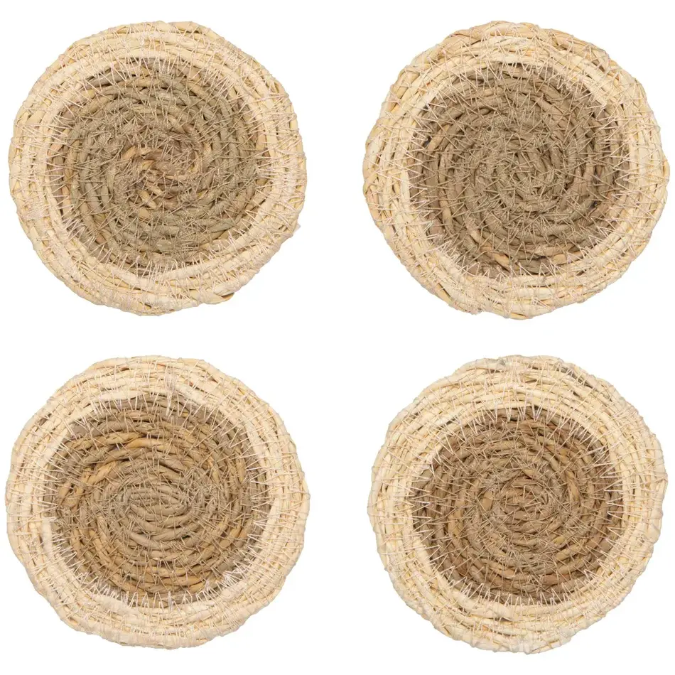 Danica White Border Seagrass Coasters Set of 4
