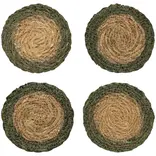 Danica Green Border Seagrass Coasters Set of 4