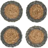 Danica Blue Border Seagrass Coasters Set of 4