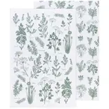 Danica Fresh Herbs Elm Green Floursack Dishtowels Set of 2