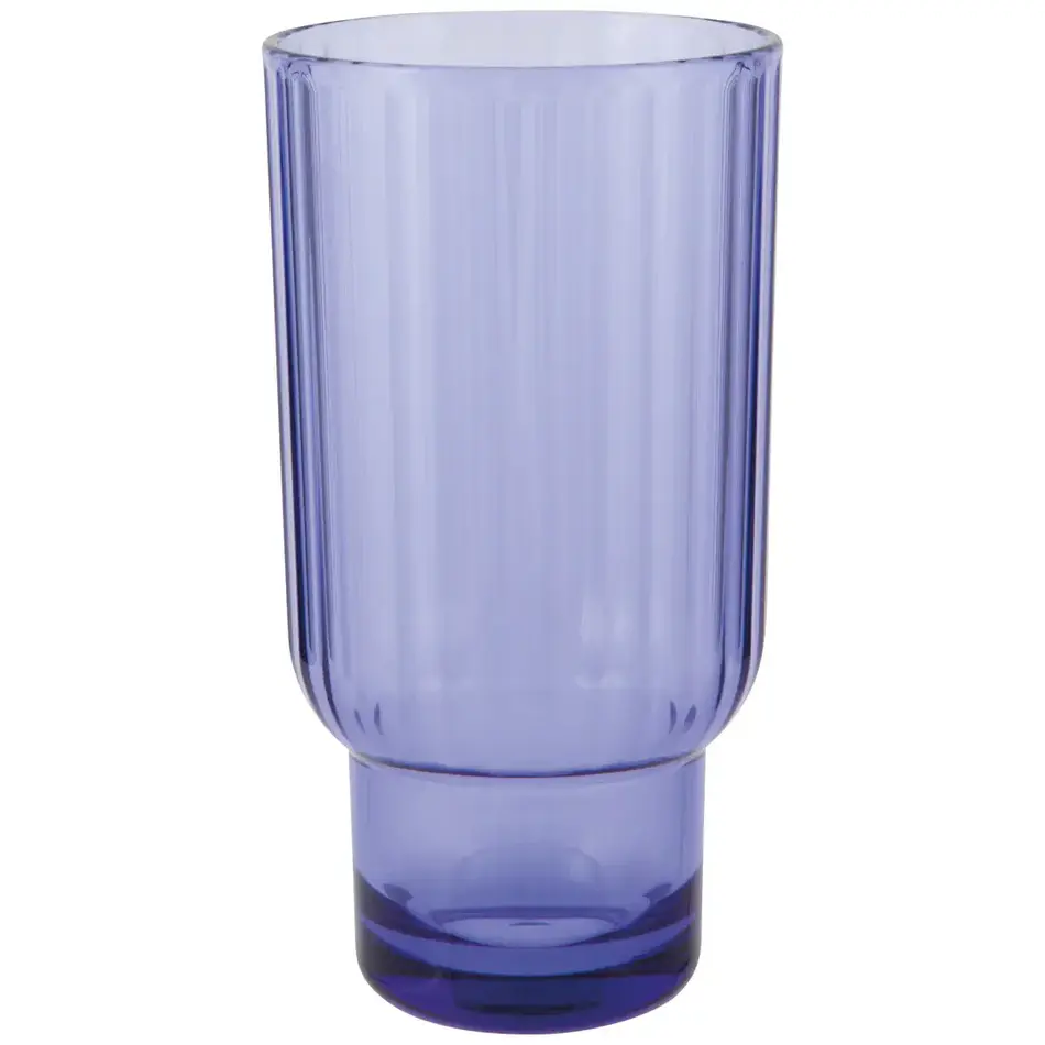 Danica Acrylic Fluted Highball Glass - Violet Blue