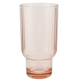 Danica Acrylic Fluted Highball Glass - Blush Pink
