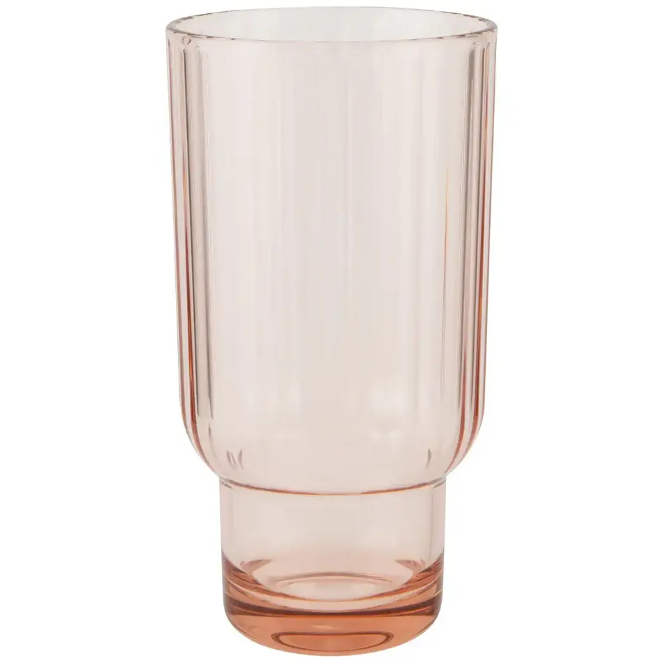 Danica Acrylic Fluted Highball Glass - Blush Pink
