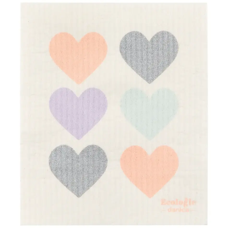 Danica Pastel Hearts Swedish Dishcloth