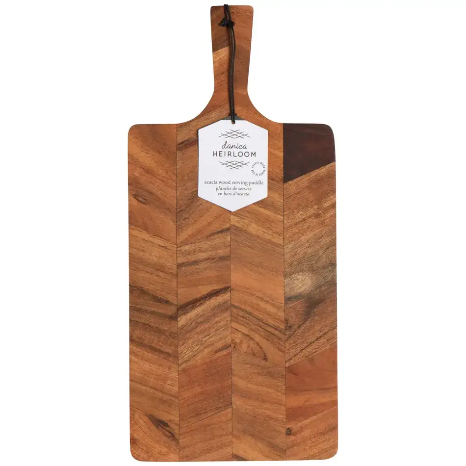 Acacia Chevron Serving Board 17 in