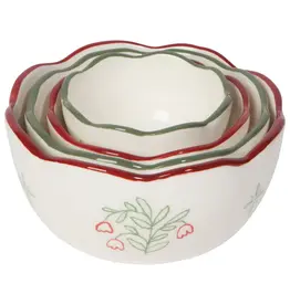 Camellia Stoneware Nesting Bowls Set of 4 Assorted