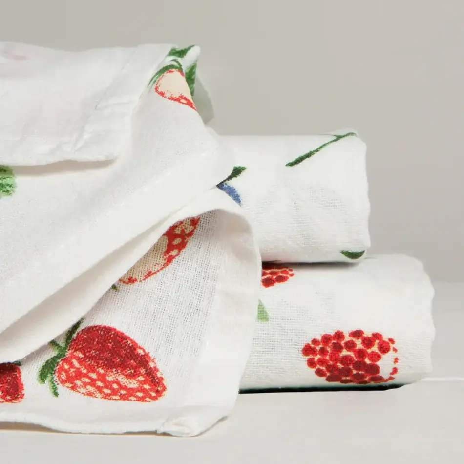 Floursack Dishtowels, Berry Patch, set of 3