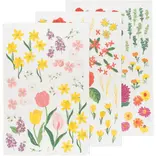 Floursack Dishtowels, Flowers of the Month, set of 3