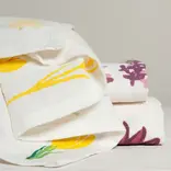 Floursack Dishtowels, Flowers of the Month, set of 3