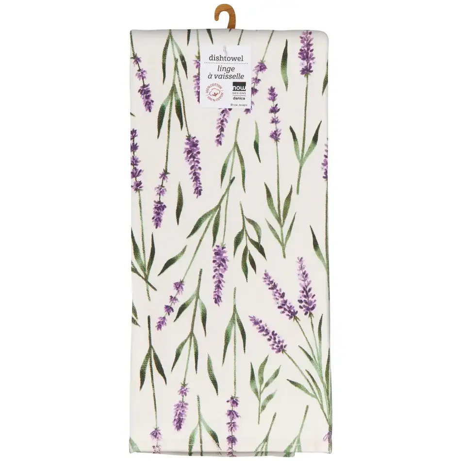Lavender Printed Terry Dishtowel