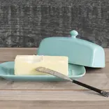 Rectangle Eggshell Blue Butter Dish