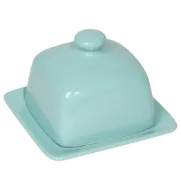 Square Eggshell Blue Butter Dish