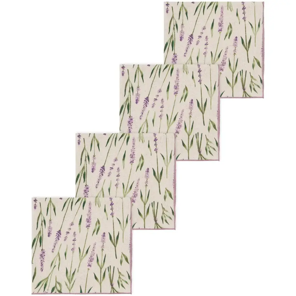 Lavender Printed Napkins Set of 4