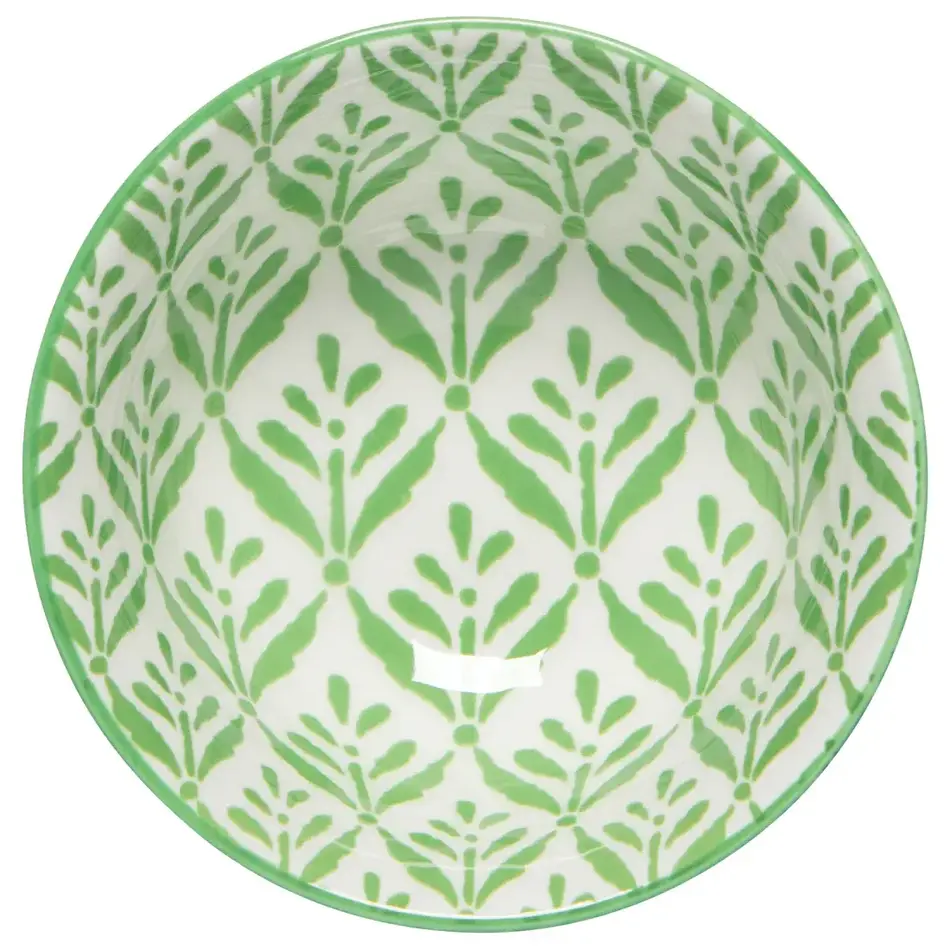 Green Leaf Stamped Bowl 3.5 Inch