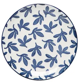 Blue Floral Stamped Appetizer Plate 6"