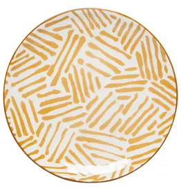 Ochre Lines Appetizer Plate, 6"