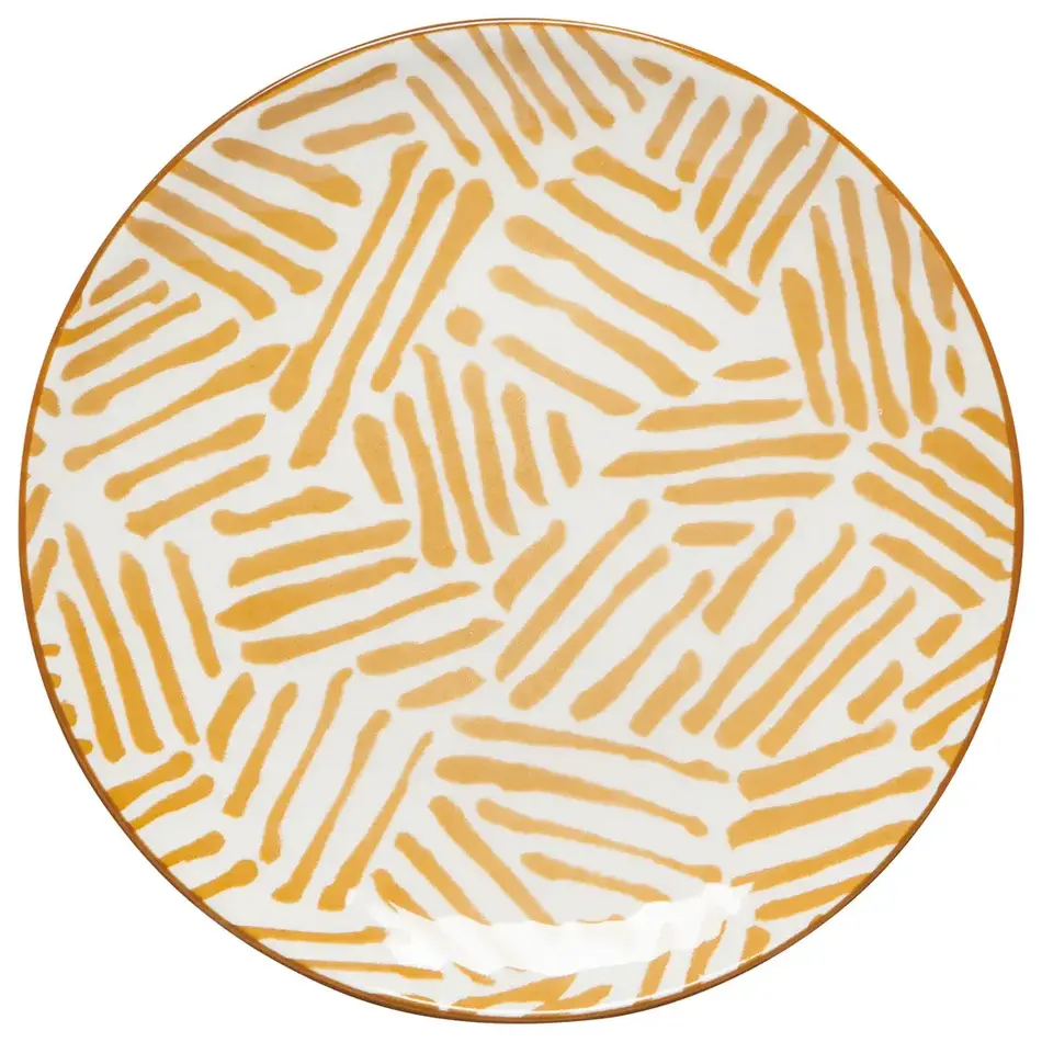 Ochre Lines Appetizer Plate, 6"