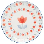 Red Tulip Stamped Appetizer Plate 6"