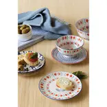 Red Tulip Stamped Appetizer Plate 6"