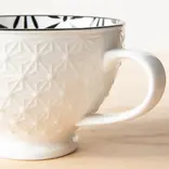 White Stamped Latte Mug