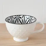 White Stamped Latte Mug