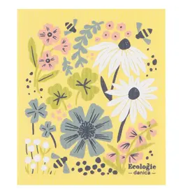 Bees And Blooms Swedish Dishcloth