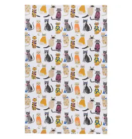 Feline Fine Printed Cotton Dishtowel