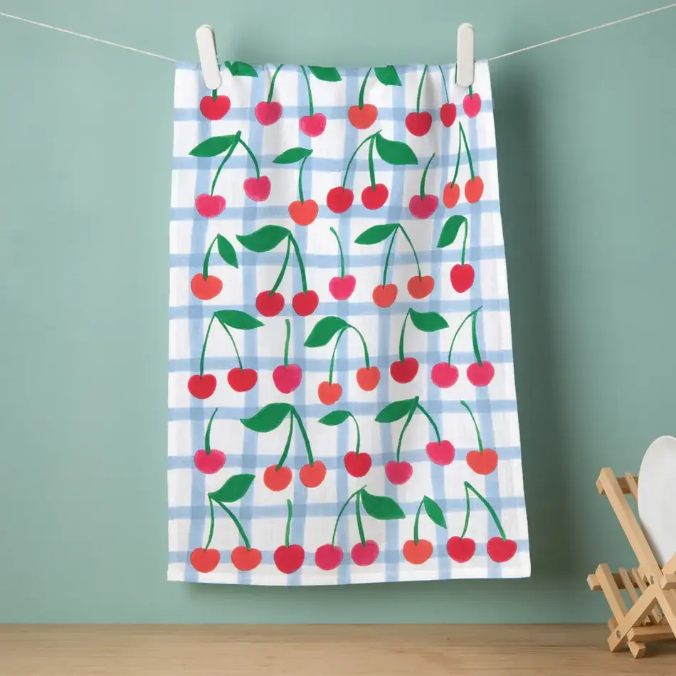Very Cherry Printed Dishtowel