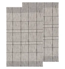 Pewter Finley Check Dishtowels, set of 2