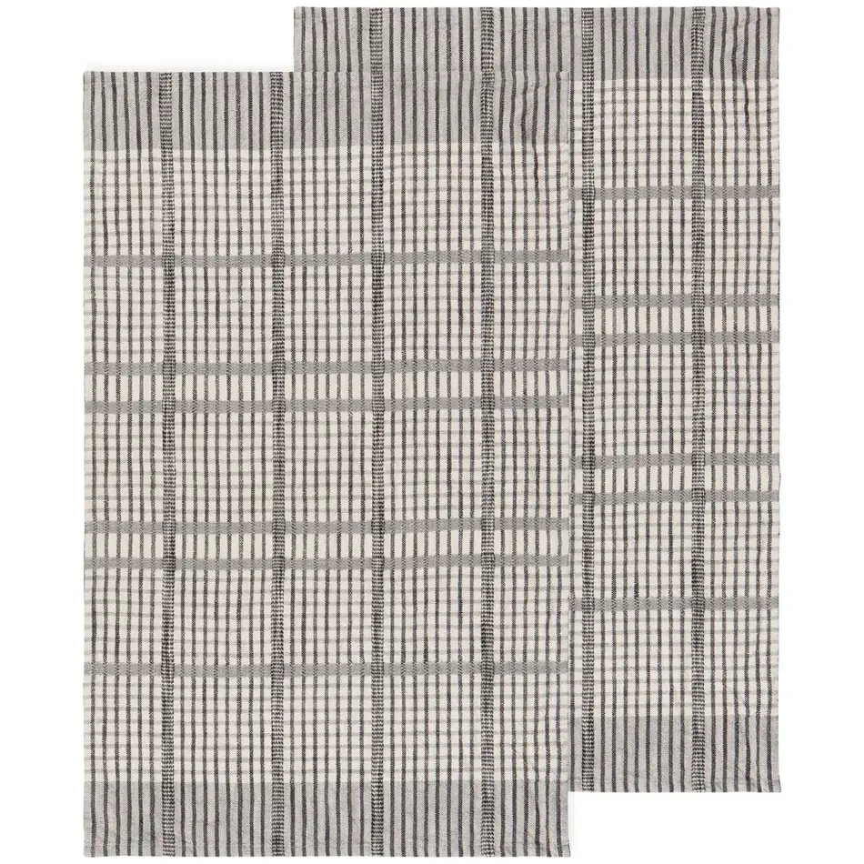 Pewter Finley Check Dishtowels, set of 2